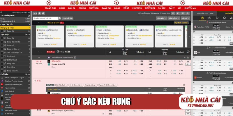 Chú ý các kèo rung