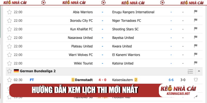 Hướng dẫn xem lịch thi mới nhất